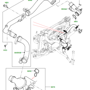 Heater Water Hose T2H19220/LR081684